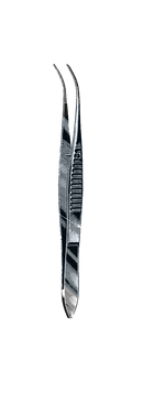 Eye Dressing Forceps, Serrated, Half Curved 4" (10 cm) - Garana Industries