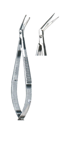 Castroviejo Corneal Scissors, 3 3/4" (9.5 cm) Angled Blades 11 mm, Blunt Points - Garana Industries