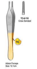Adson Forceps Cross Serrated 12.1cm with Gold Plated