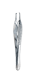 Hudson ( Ewald ) Dressing & Tissue Forceps 1 x 2 Teeth,  4 3/4" (12 cm) - Garana Industries